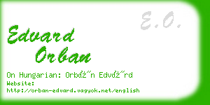 edvard orban business card